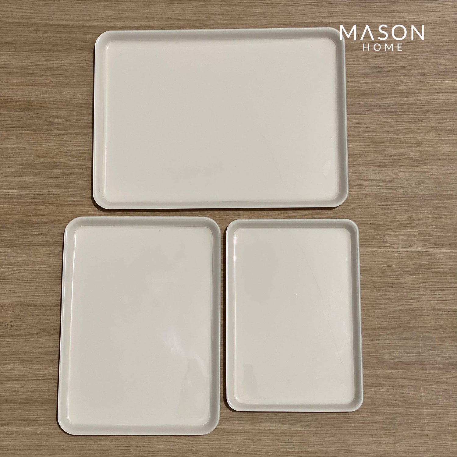 Beige Avenue Rectangle Serving Tray - Set Of 3 (XL)