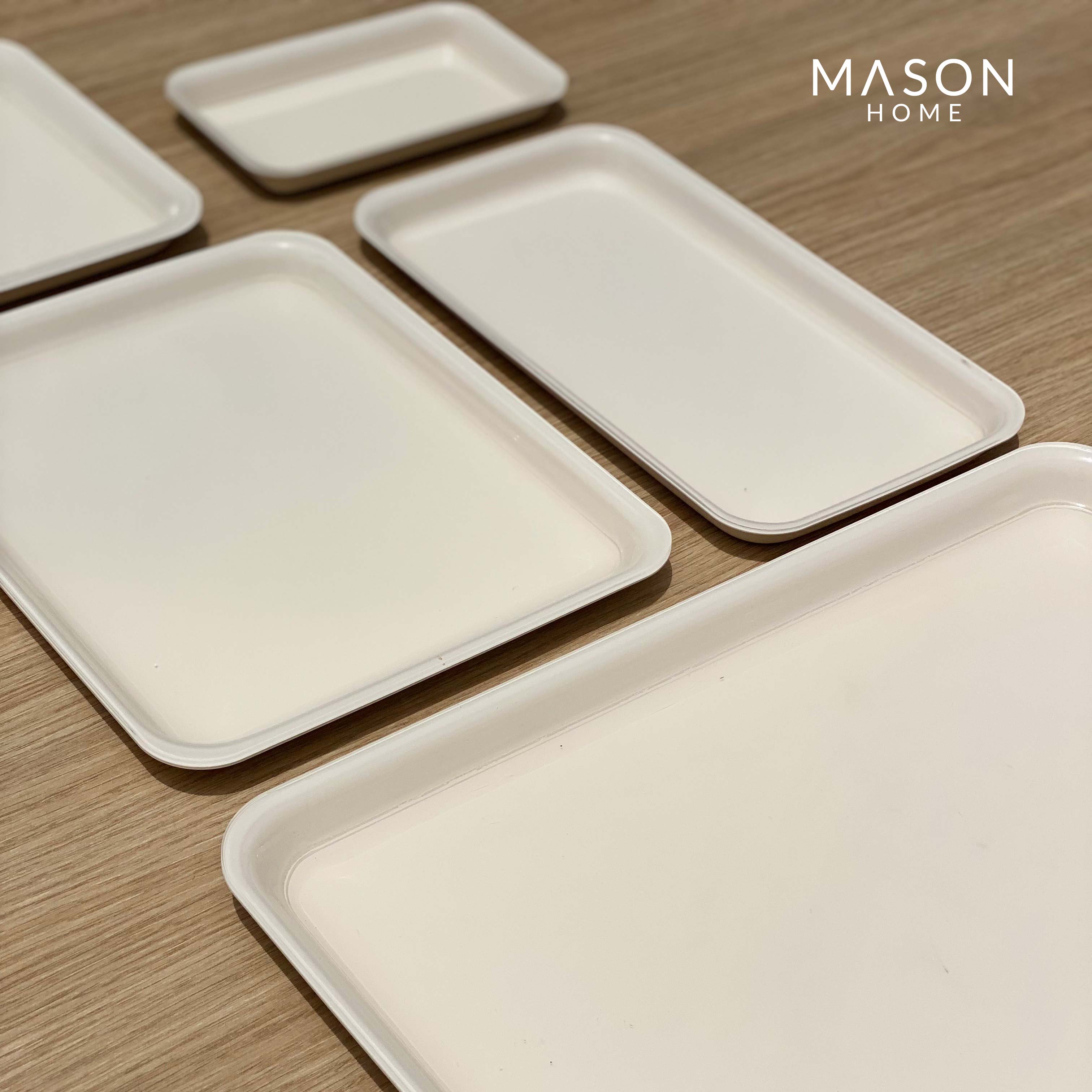 Beige Avenue Rectangle Serving Tray - Set Of 5