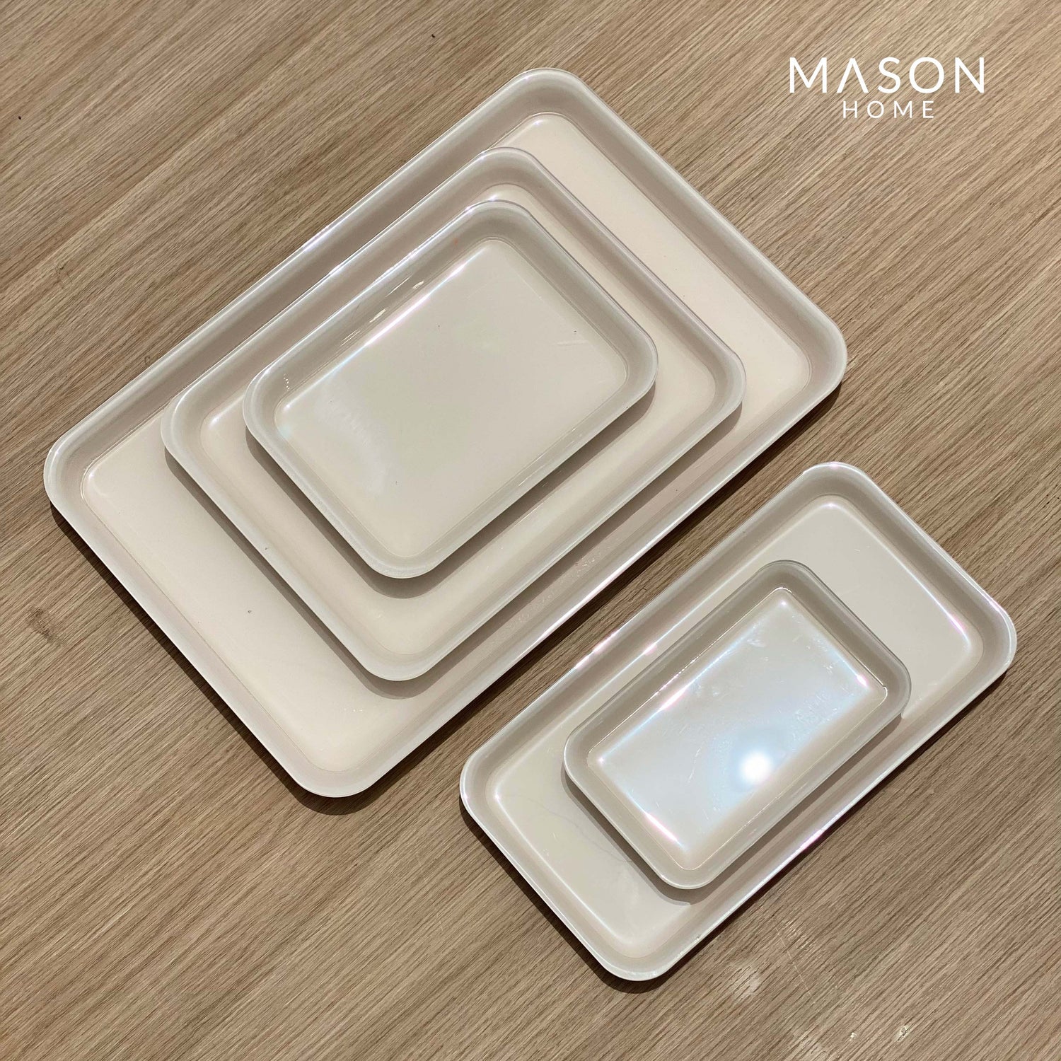 Beige Avenue Rectangle Serving Tray - Set Of 5