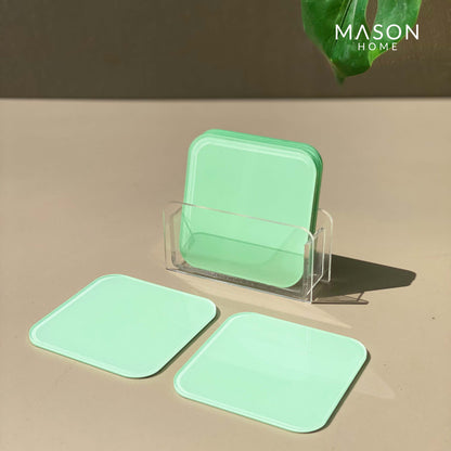 Mint Green Avenue Square Covers - Set Of 6