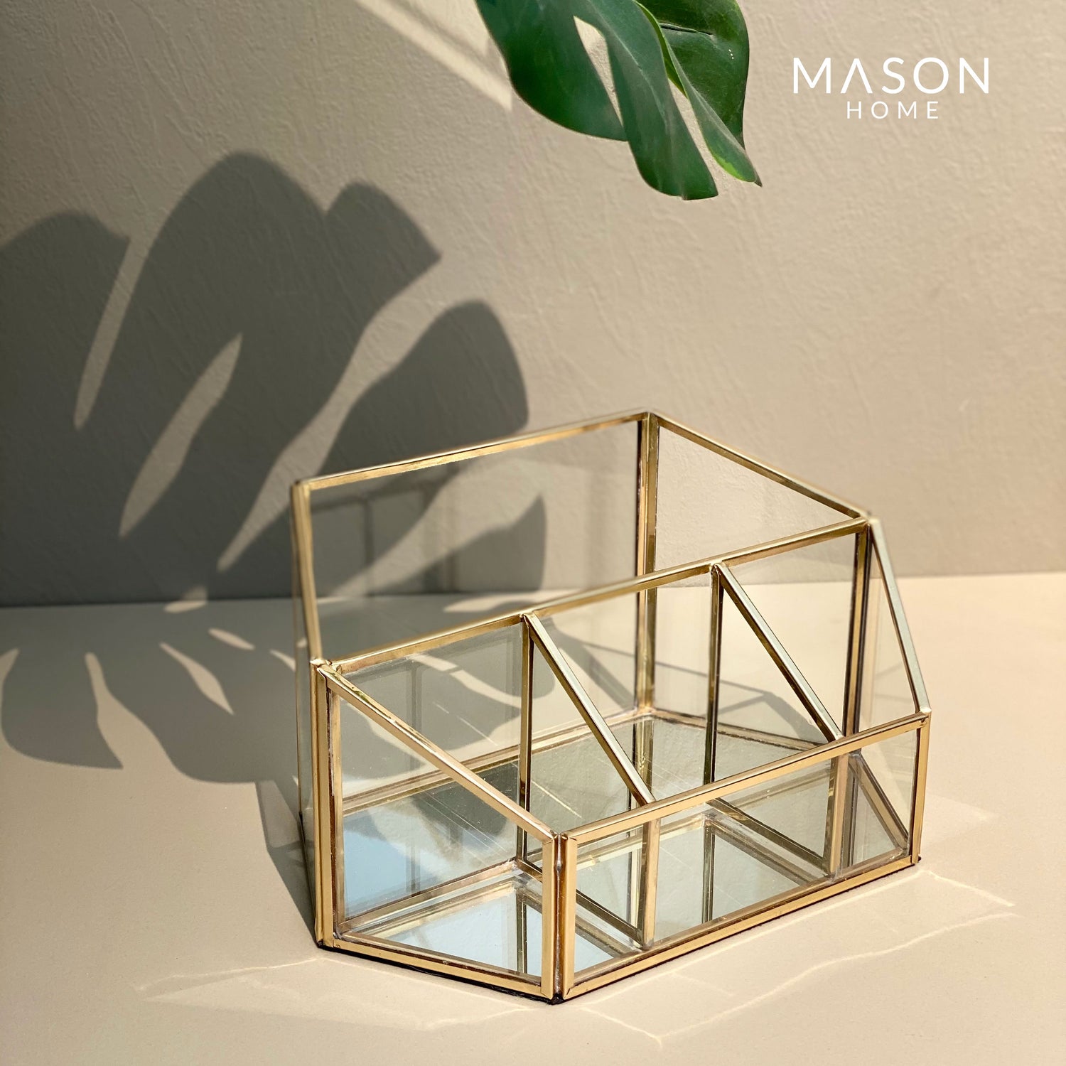 Milan Mirror Glass Desk Organiser