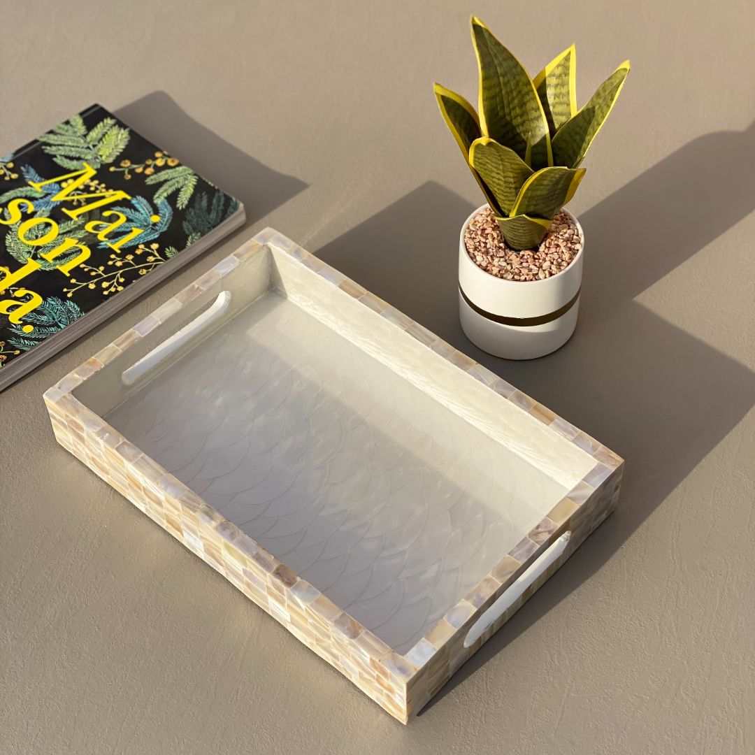 MOTHER OF PEARL TRAY RECTANGLE (SMALL) - Mason Home by Amarsons - Lifestyle &amp; Decor