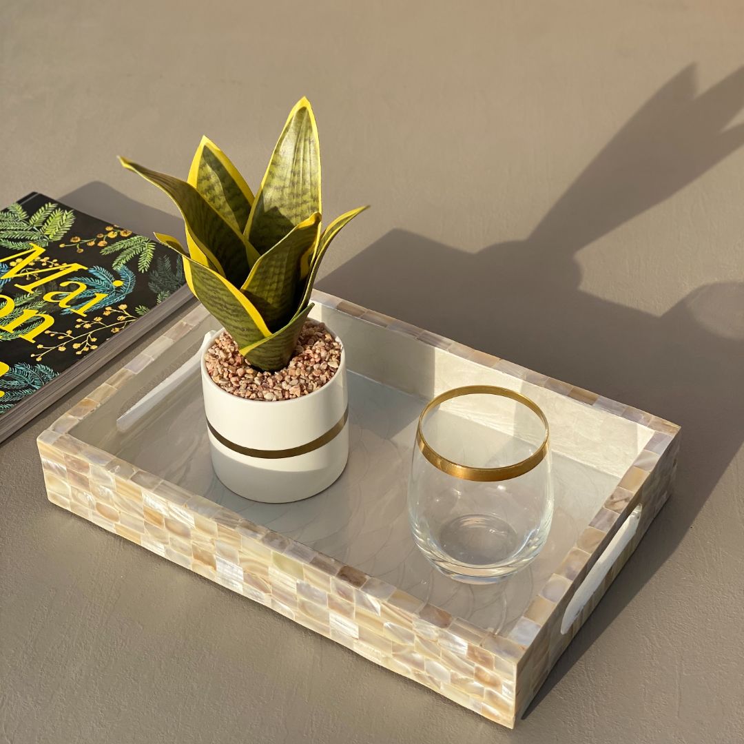 MOTHER OF PEARL TRAY RECTANGLE (SMALL) - Mason Home by Amarsons - Lifestyle &amp; Decor