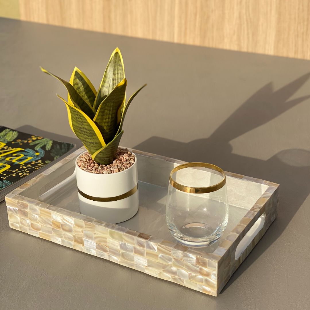 MOTHER OF PEARL TRAY RECTANGLE (SMALL) - Mason Home by Amarsons - Lifestyle &amp; Decor