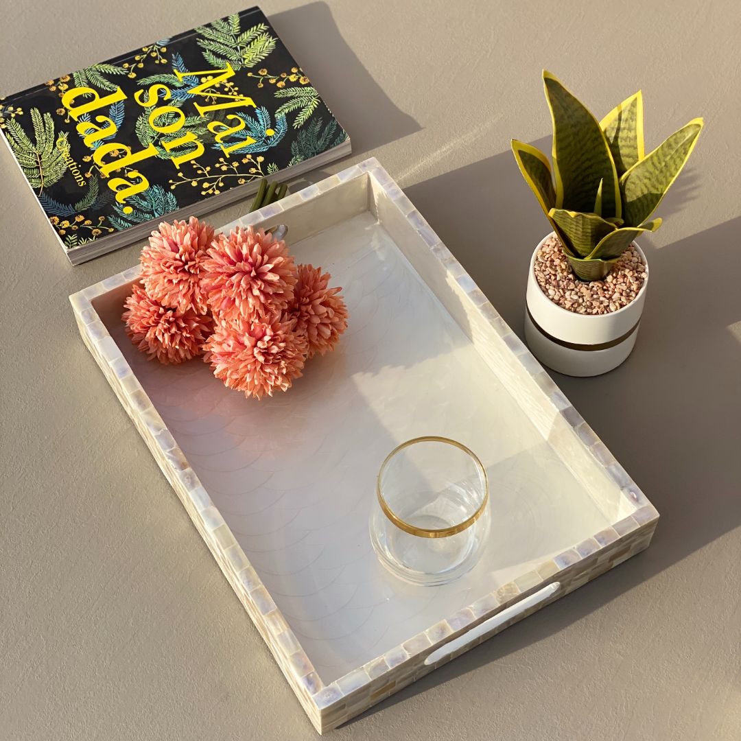 MOTHER OF PEARL TRAY RECTANGLE (MEDIUM) - Mason Home by Amarsons - Lifestyle &amp; Decor