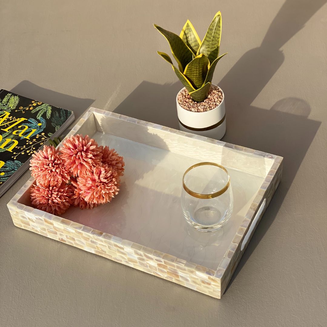 MOTHER OF PEARL TRAY RECTANGLE (MEDIUM) - Mason Home by Amarsons - Lifestyle &amp; Decor