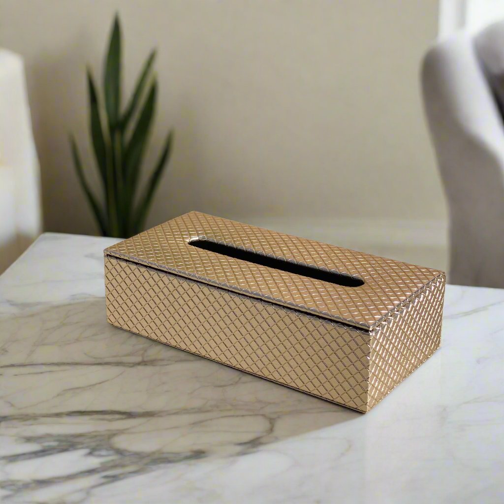 Braided Gold Tissue Box