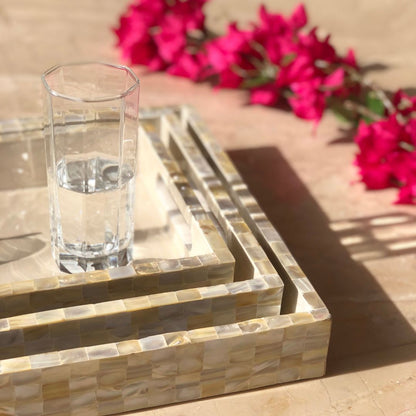 MOTHER OF PEARL TRAY RECTANGLE (MEDIUM) - Mason Home by Amarsons - Lifestyle &amp; Decor