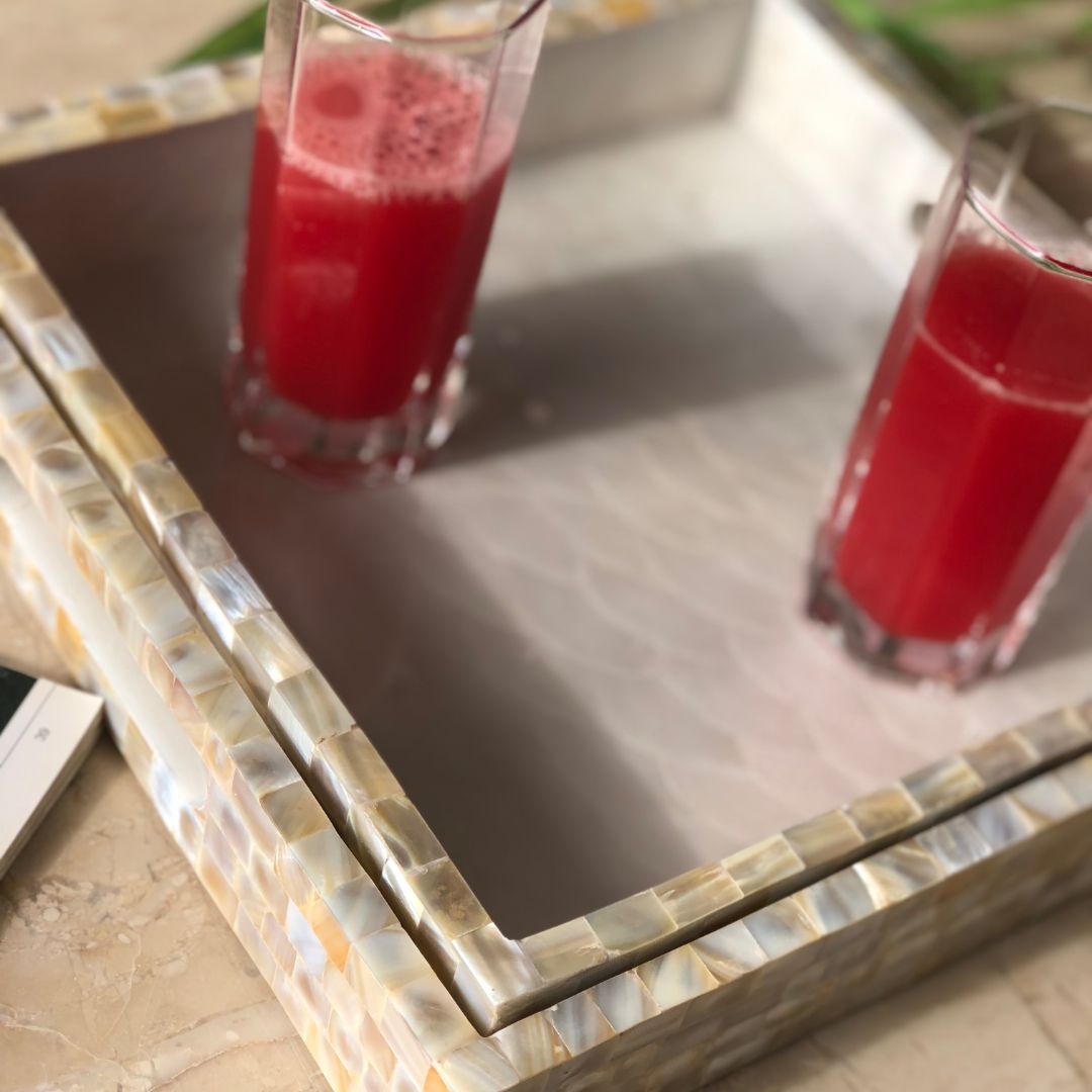 MOTHER OF PEARL TRAY SQUARE (LARGE) - Mason Home by Amarsons - Lifestyle &amp; Decor