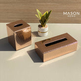 CHEQUERED TISSUE BOX - ROSEGOLD - Mason Home by Amarsons - Lifestyle & Decor