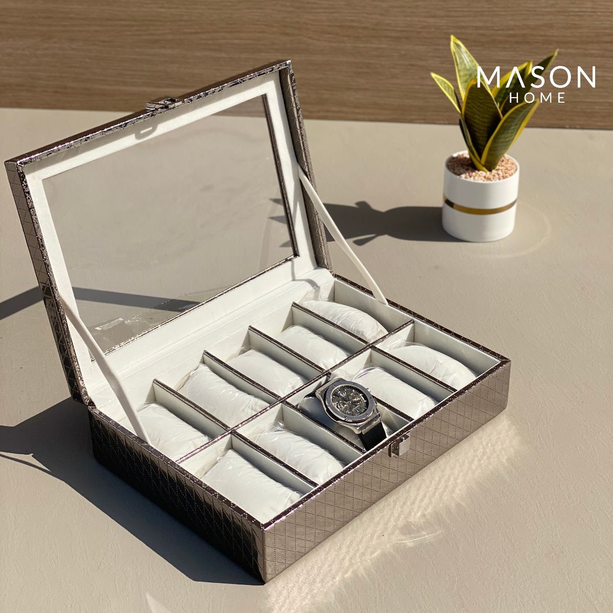 WATCH BOX - GUN METAL - Mason Home by Amarsons - Lifestyle &amp; Decor