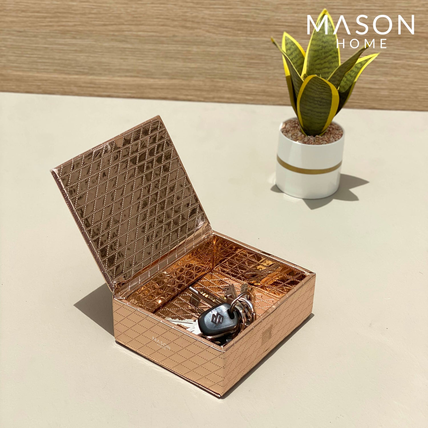 MULTIPURPOSE ACCESSORIES BOX - ROSE GOLD - Mason Home by Amarsons - Lifestyle &amp; Decor