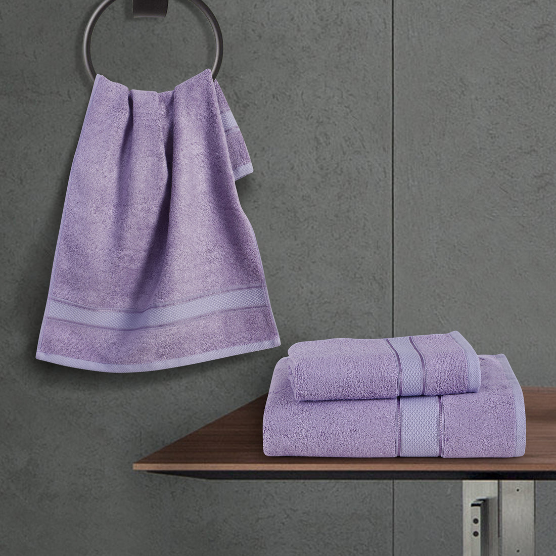 Lilac - Bamboo Hand Towel - (Set Of 2)