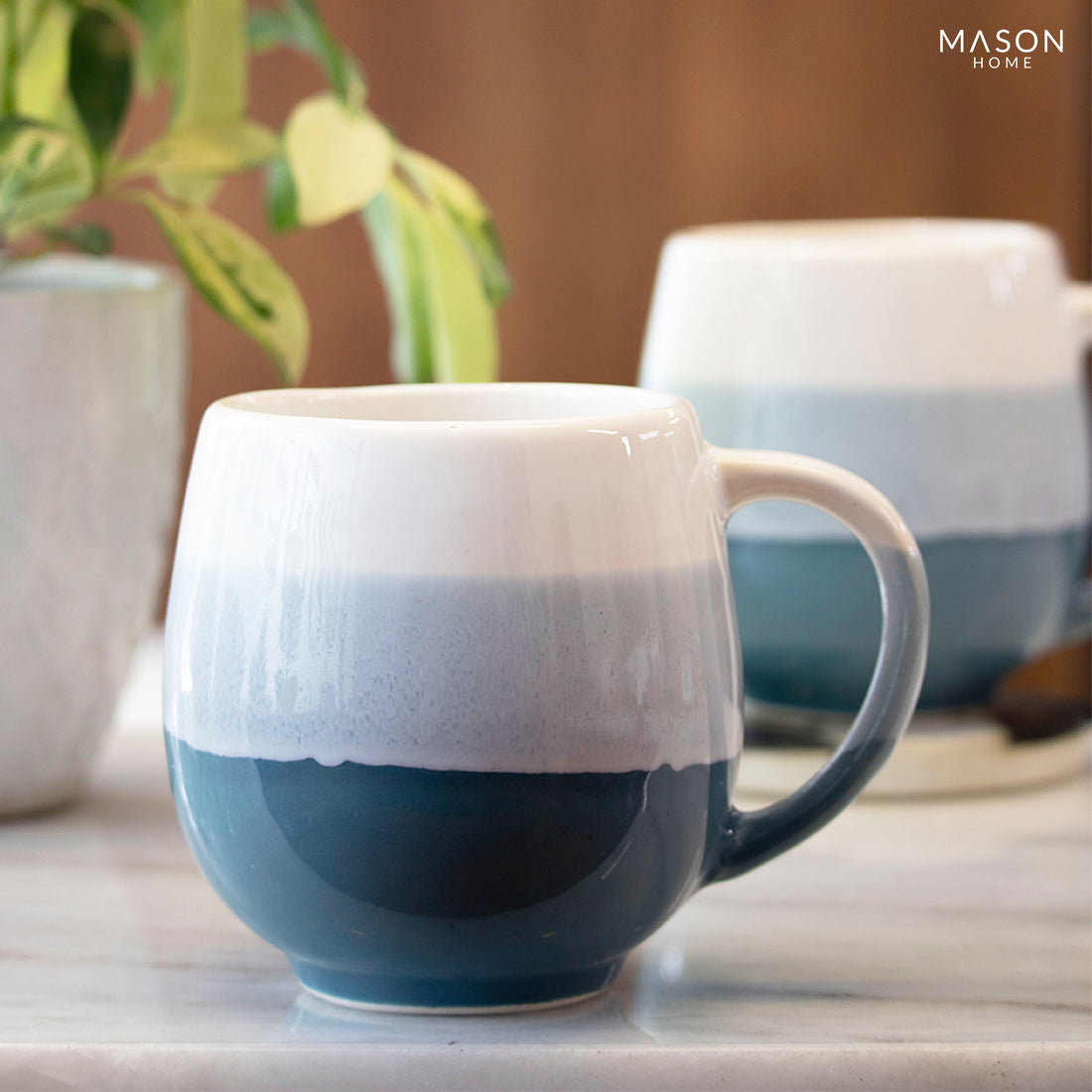 Teal Ombre Coffee Mug (Set Of 2)