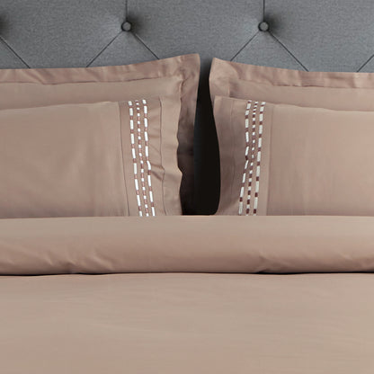 Vibrant Embroidery Coffee Brown Bedsheet