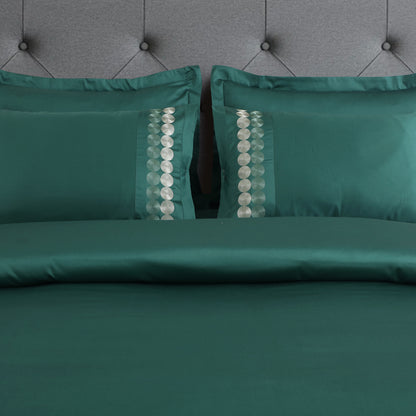 Vibrant Embroidery Green Bedsheet