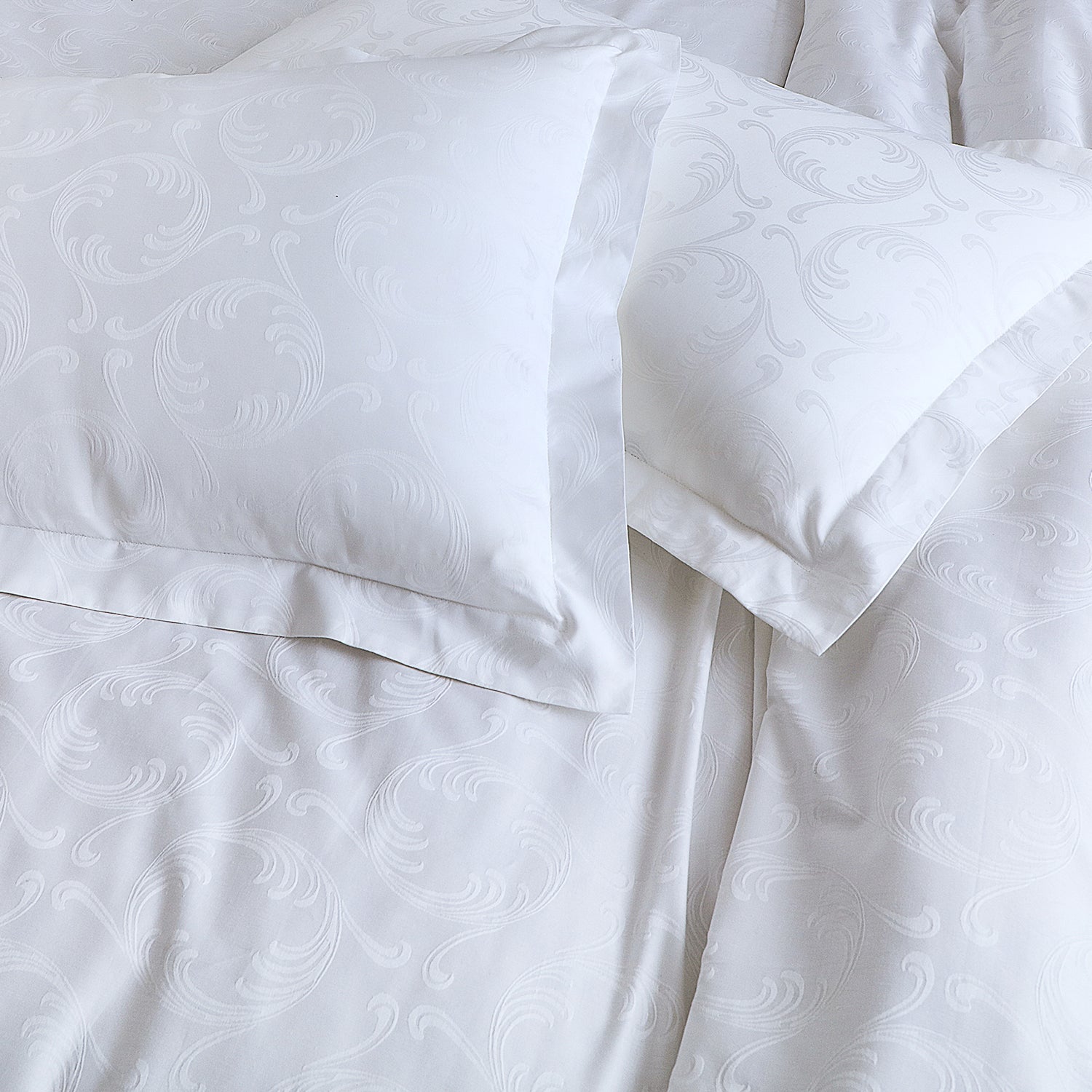 White Jacquard Abstract Bedsheet