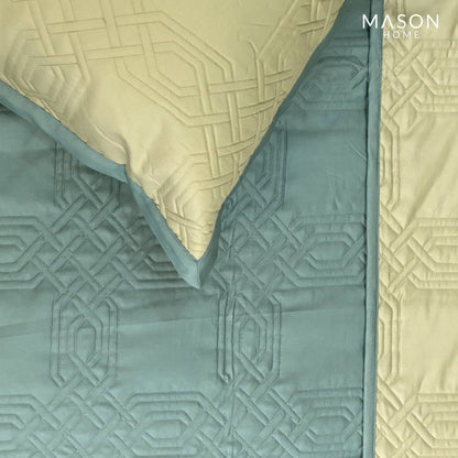 Ornate Turquoise Lime Green Bedspread
