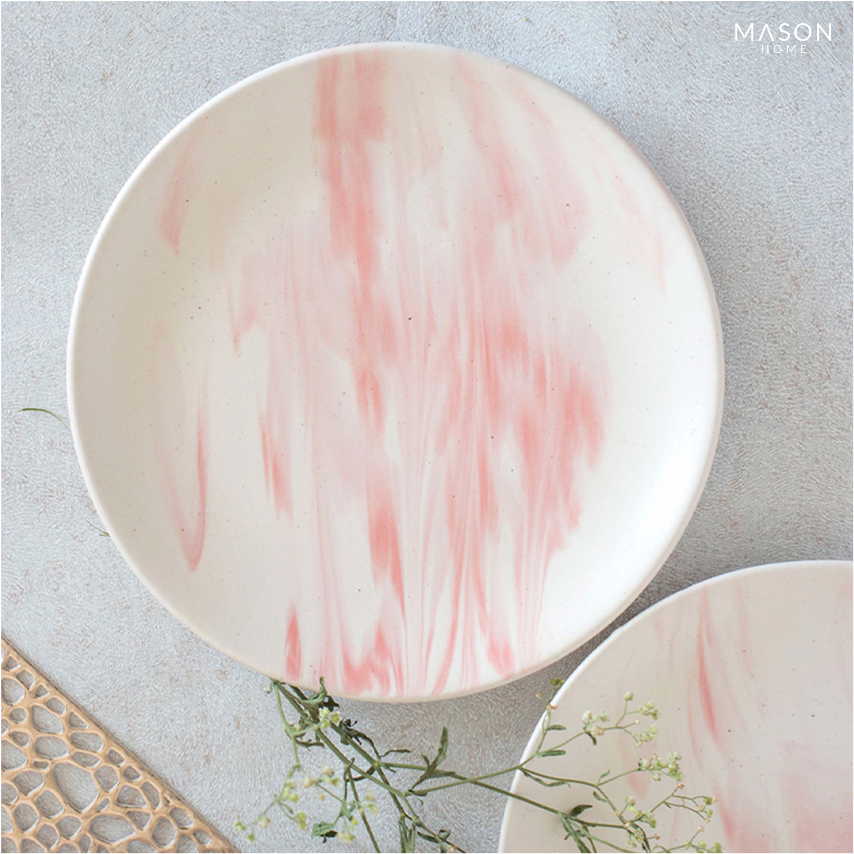 Pink Marble Plate (Set Of 2)