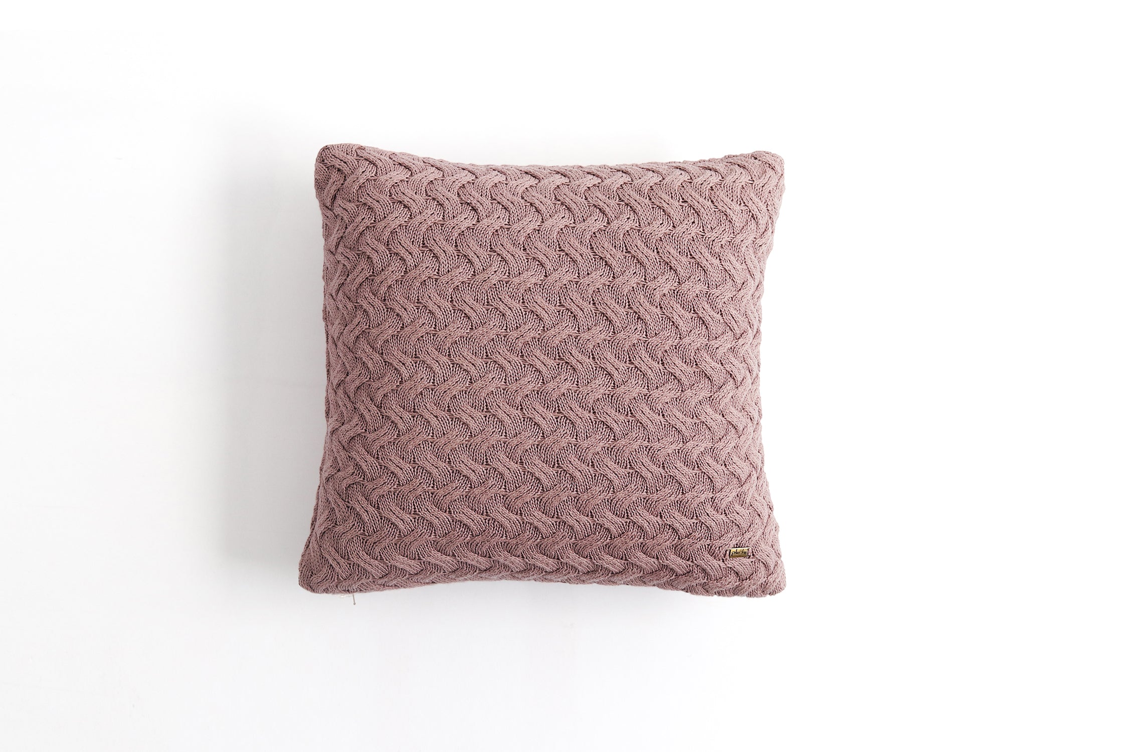 Criss Cross - Pewter Color Cotton Knitted Decorative Cushion Cover