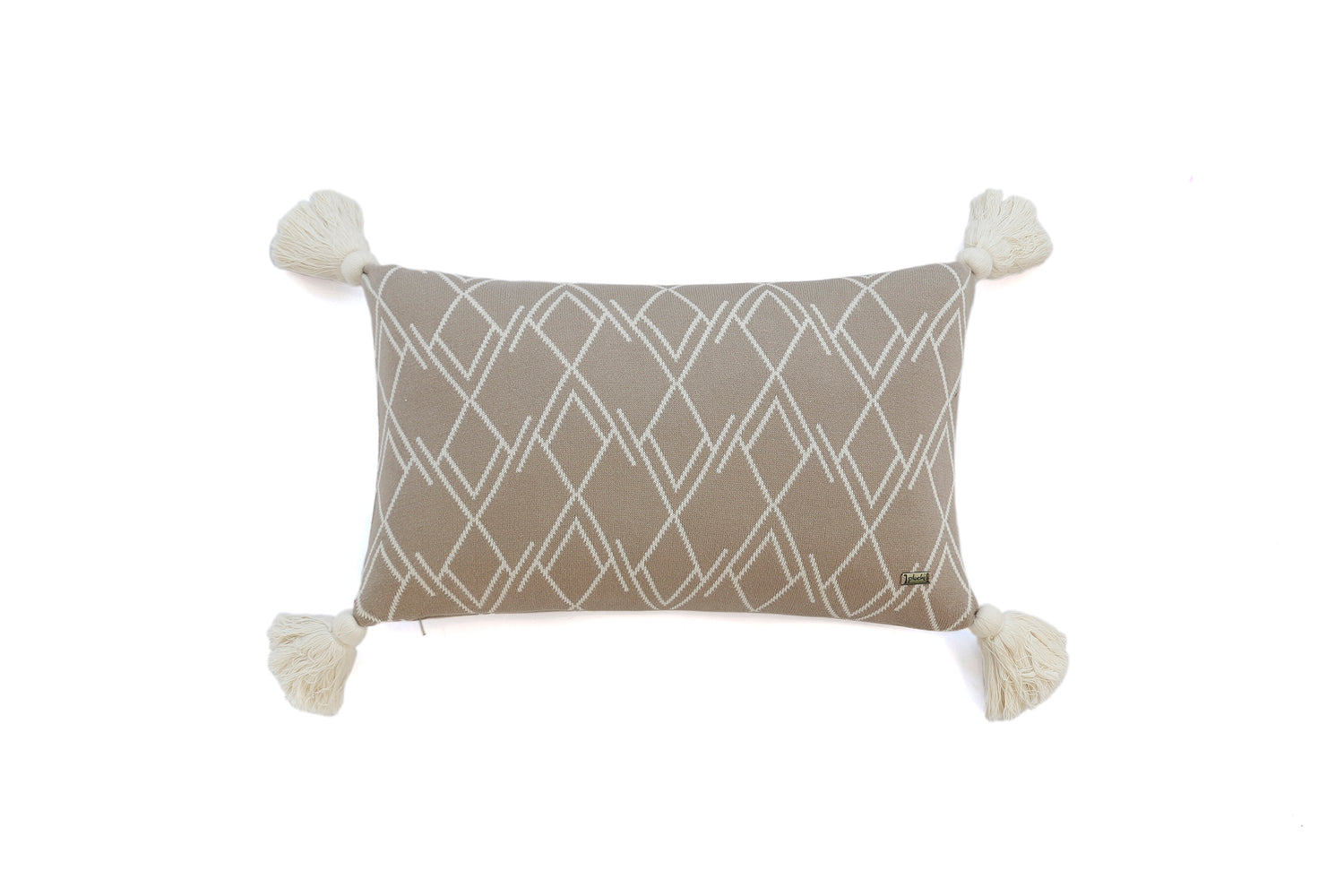 Gianna- Stone &amp; Natural Color Cotton Knitted Decorative Cushion Cover