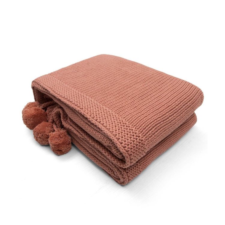 Jersey - Chunky Knit Coral Knitted Throw Blanket