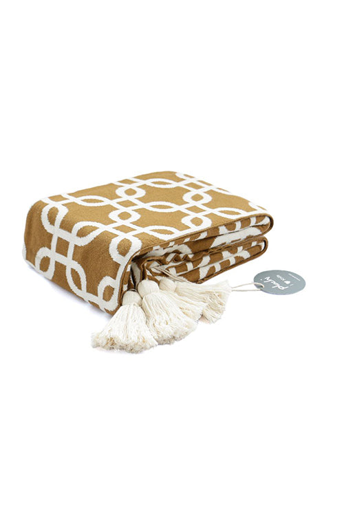 Stroke - Bronze &amp; Natural Knitted All Season Throw Blanket