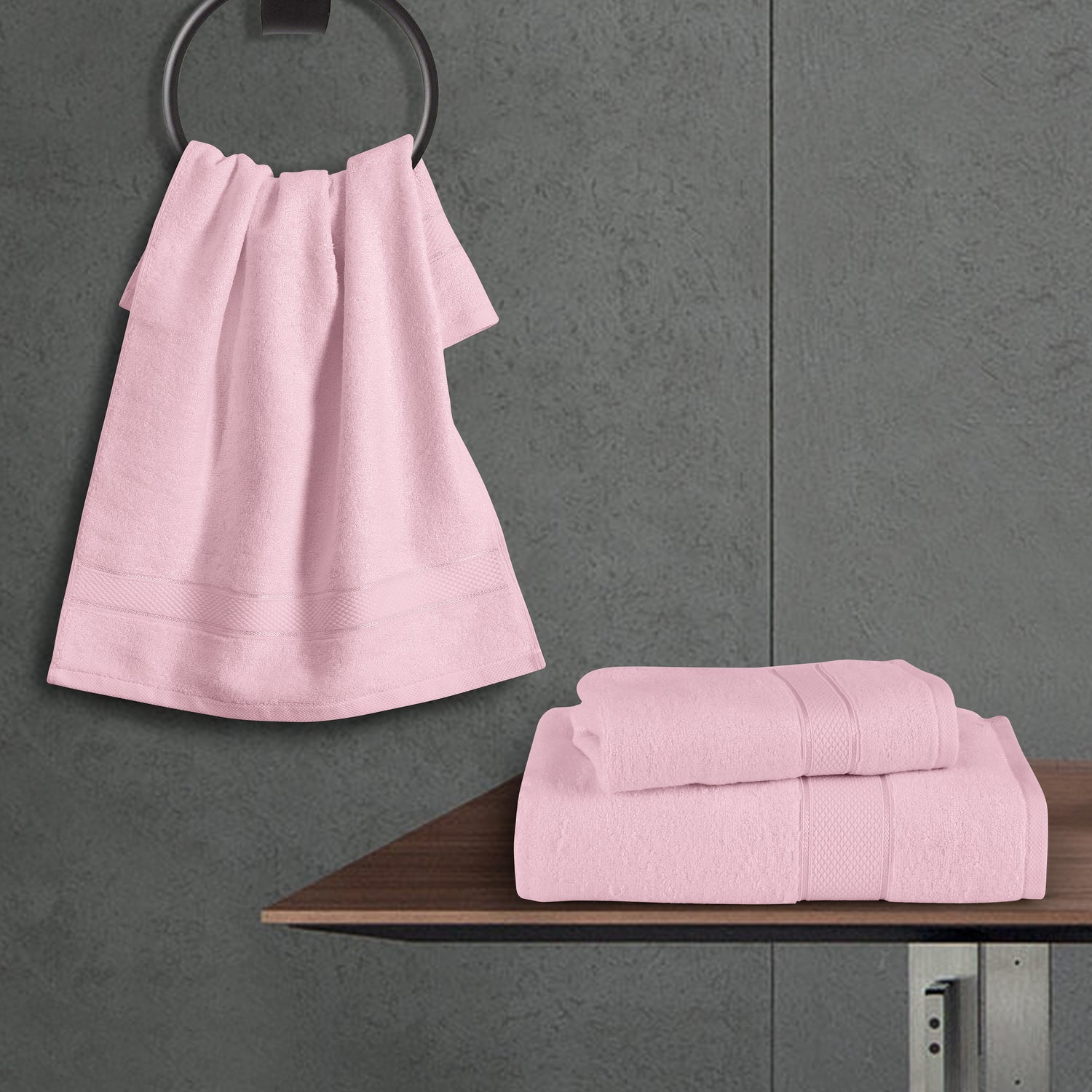 Peach - Bamboo Hand Towel - (Set Of 2)