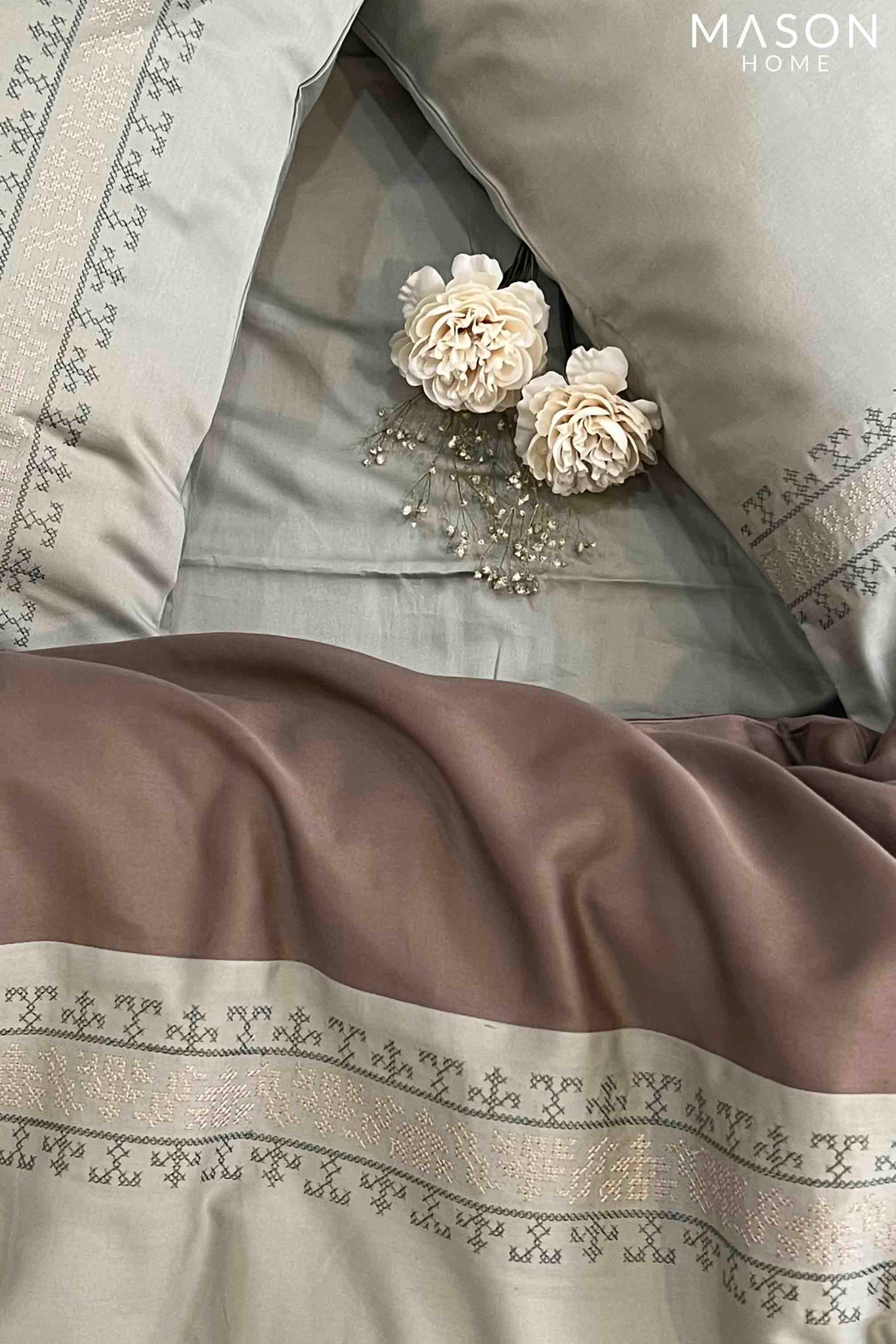 Delight Sage Green Taupe Dreams Duvet Cover