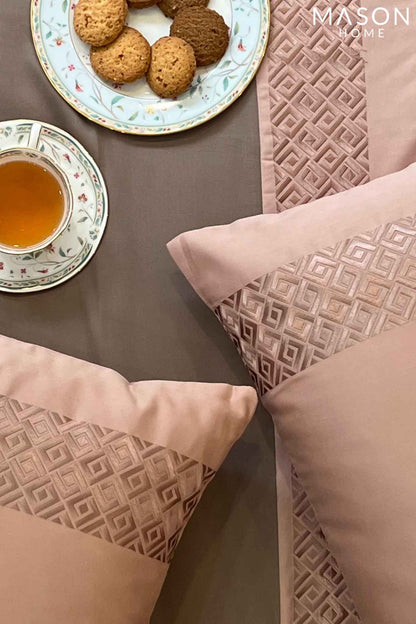 Squarish Rose Taupe Dreams Duvet Cover Set With Bedsheet