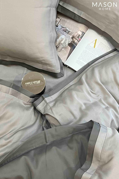 Pearl Grey and Slate Duplex Duvet Cover