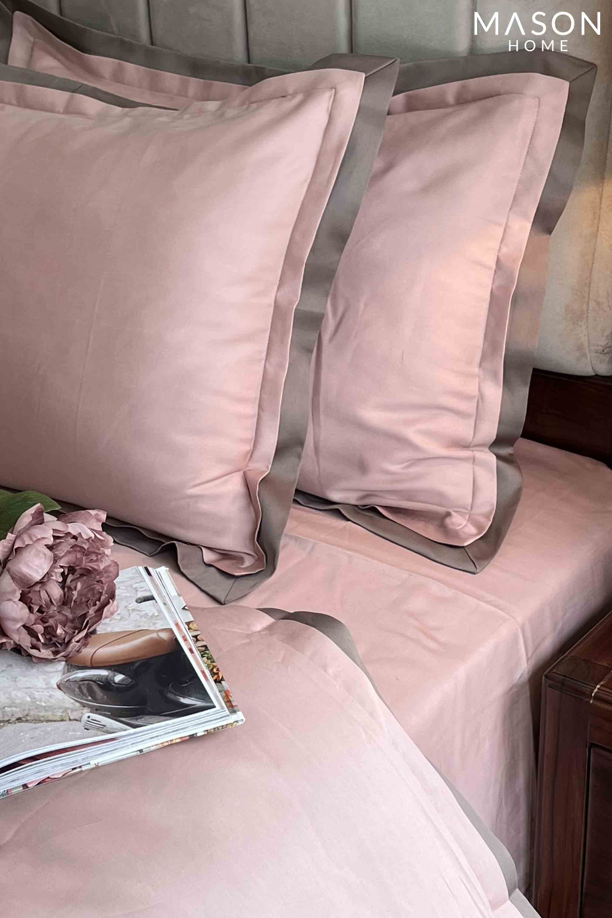 Rose and Taupe Duplex Duvet Cover