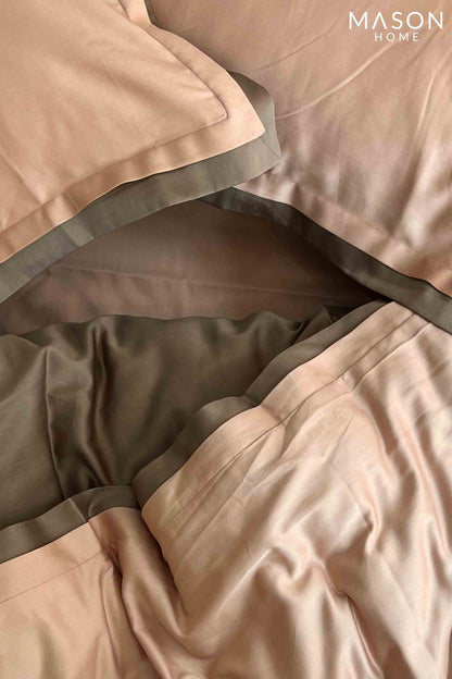Rose and Taupe Duplex Duvet Cover Set With Bedsheet