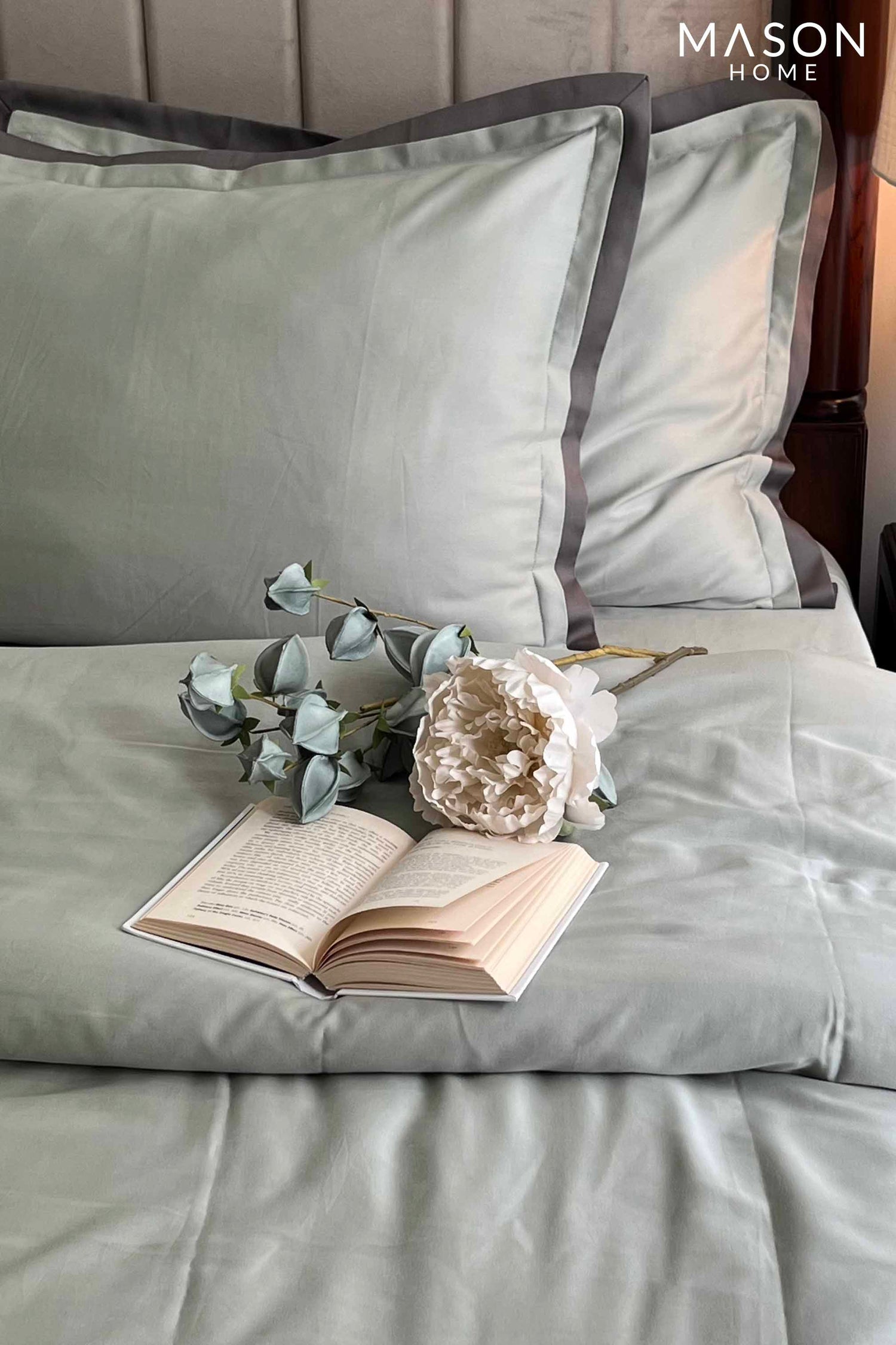 Sage Green and Elephant Grey Duplex Duvet Cover