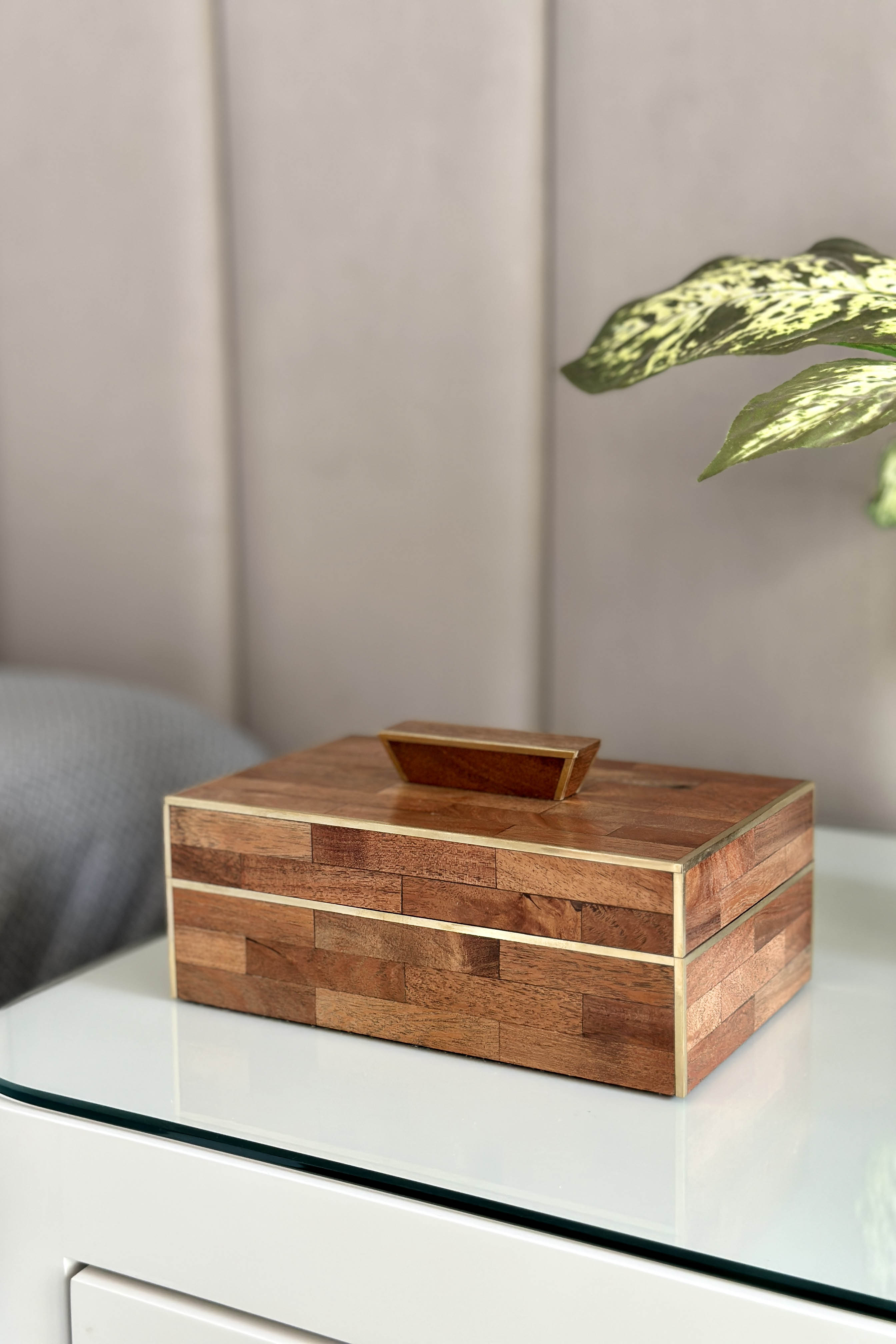 Aspen Brass &amp; Wood Box