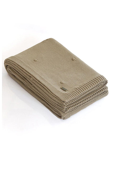Bubble - Cotton Knitted All Season Throw Blanket (Sandy Brown)