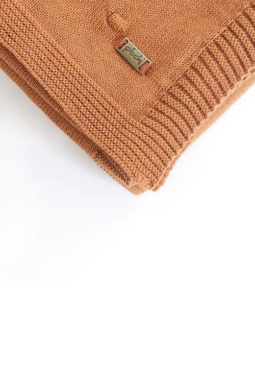 Bubble - Cotton Knitted All Season Throw Blanket (Cashew)