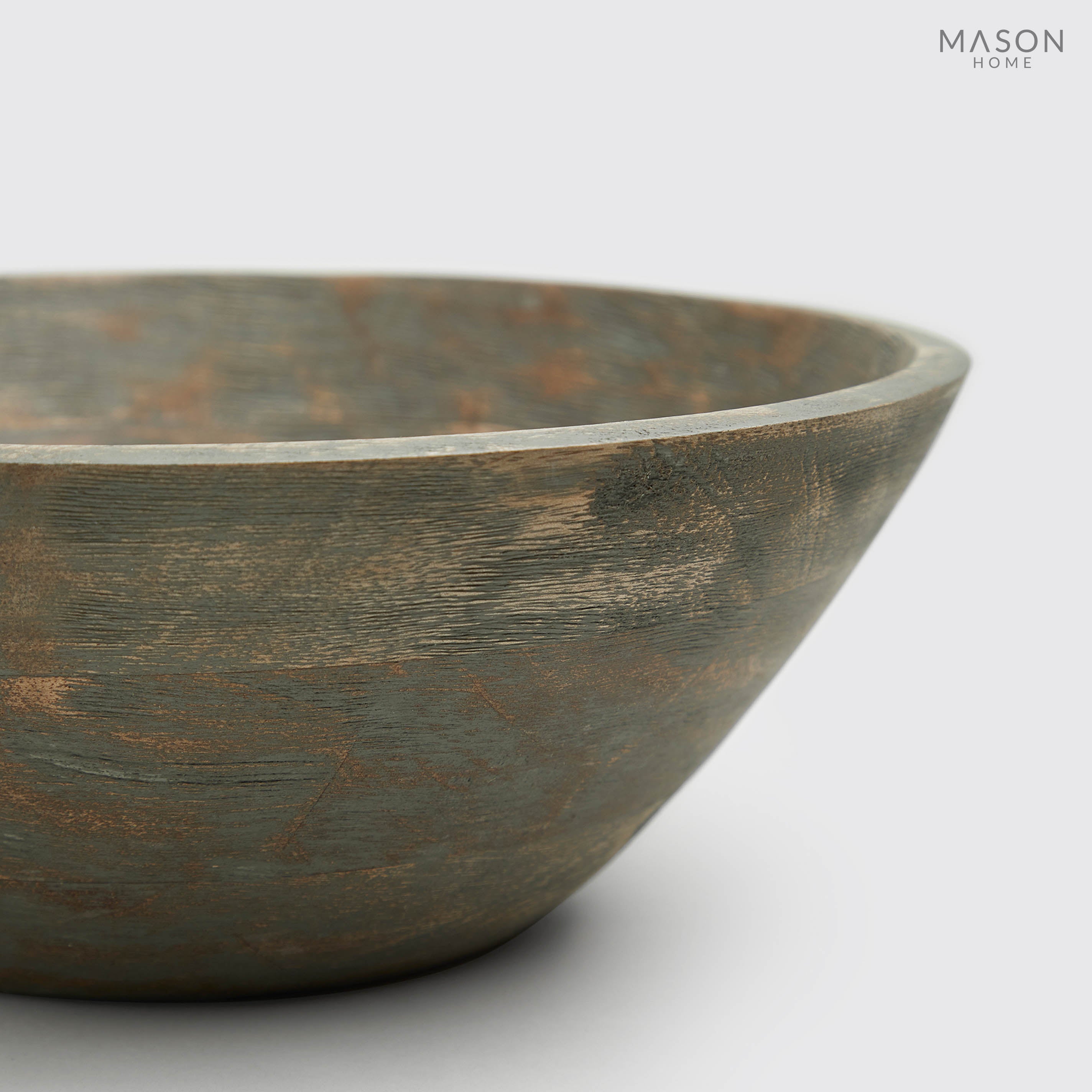 Basic Wooden 12&quot; Bowl Manali Grey
