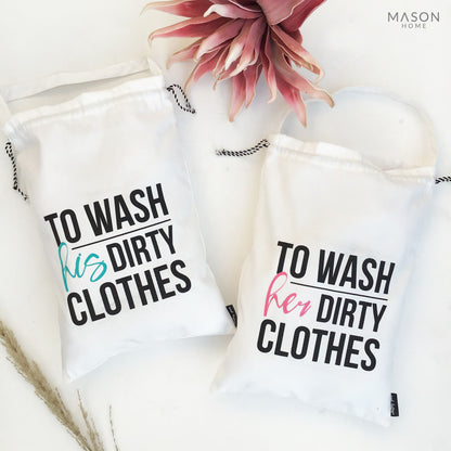 MINI LAUNDRY BAGS - HIS AND HER - PACK OF 2