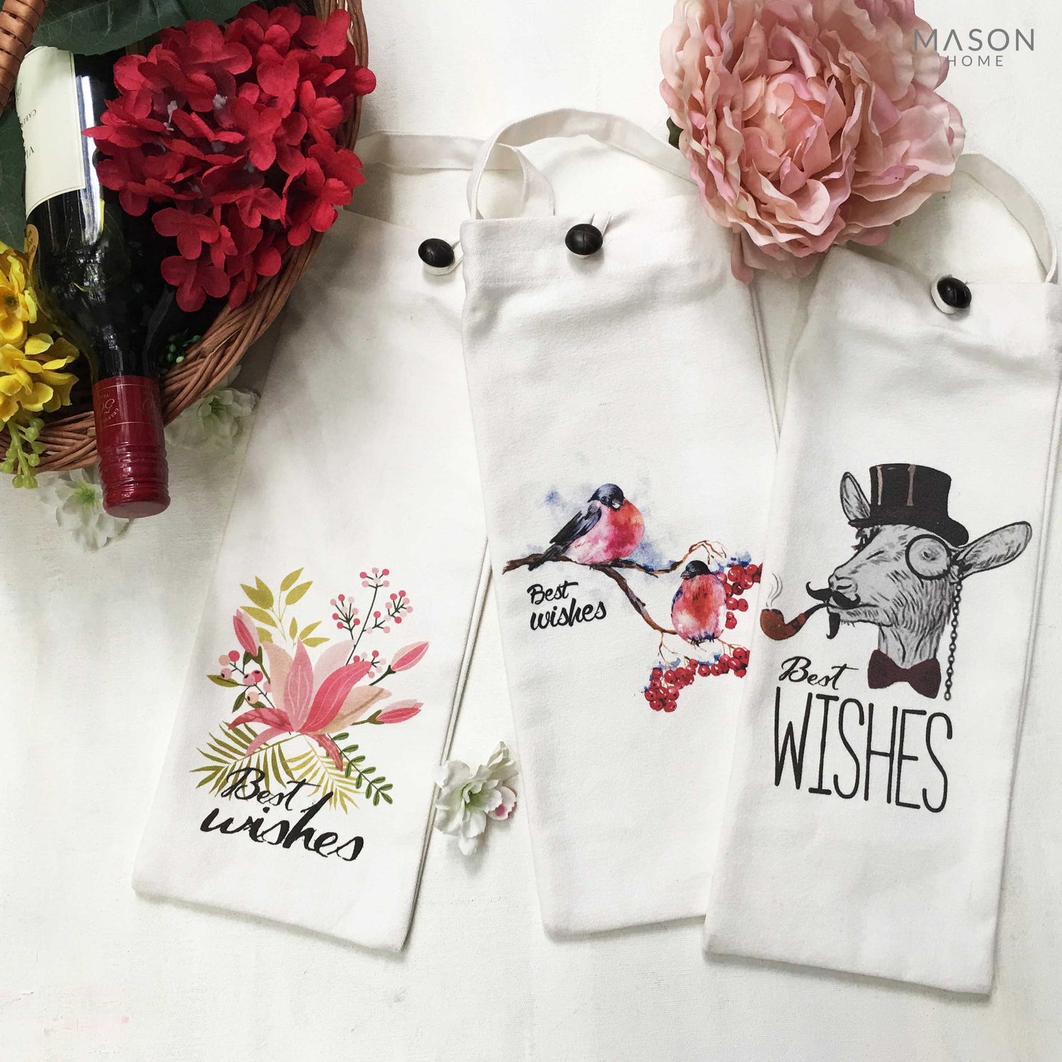WINE BAGS - CHARMING &amp; QUIRKY - PACK OF 3